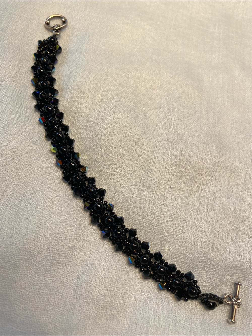 Black Beaded Women's Bracelet